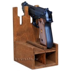 Деревянный ложемент на 2 пистолета и обоймы